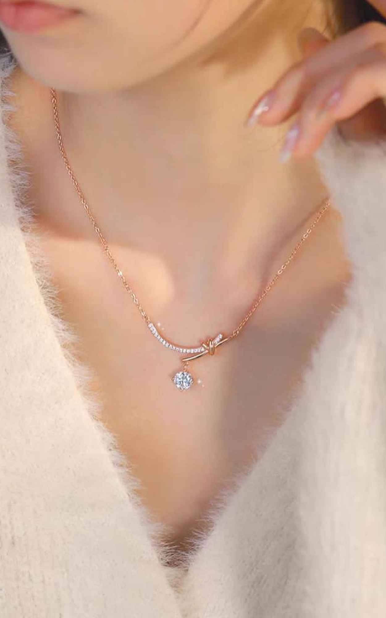 Solitaire Drop Necklace