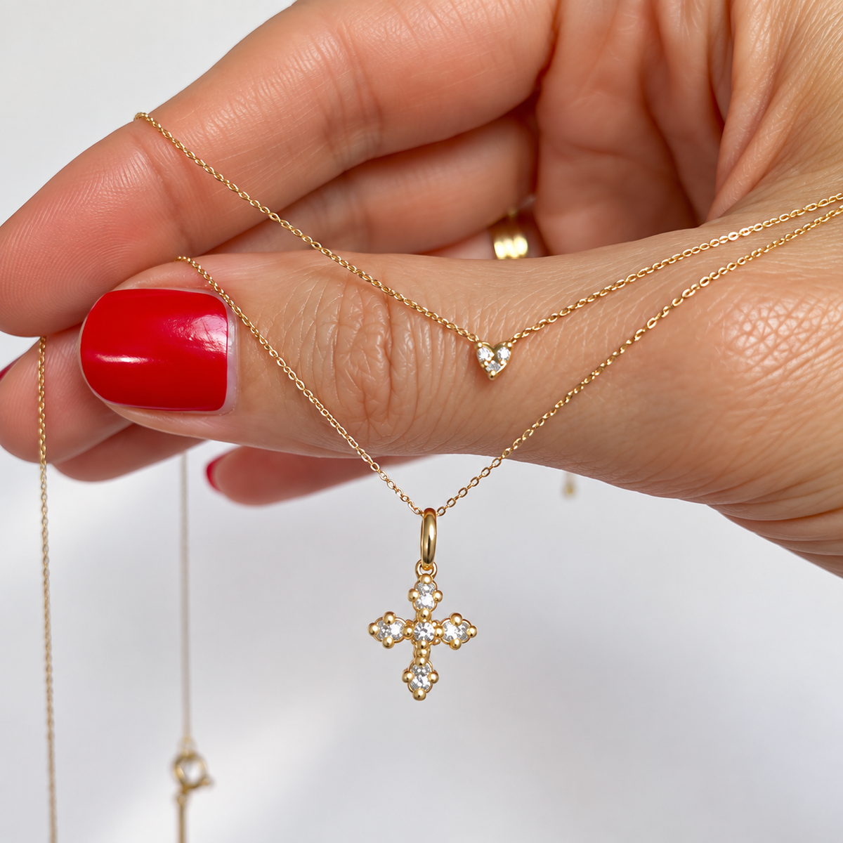 Micro Solitaire Heart Necklace