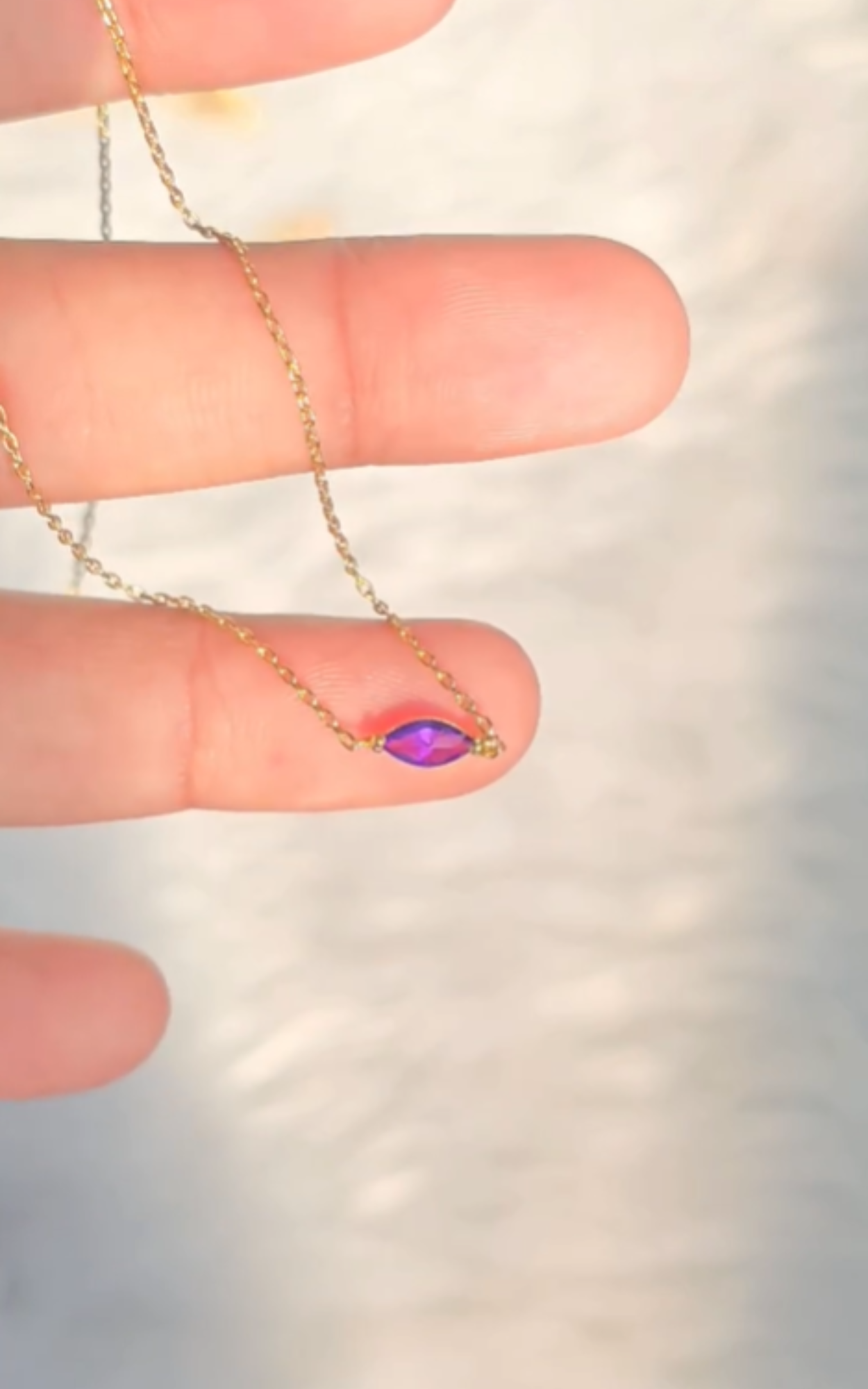 Amythest marquise necklace