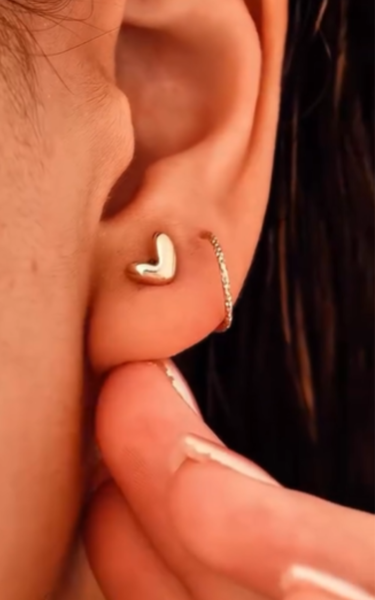 Twisted Cashew Heart Cuff Earrings