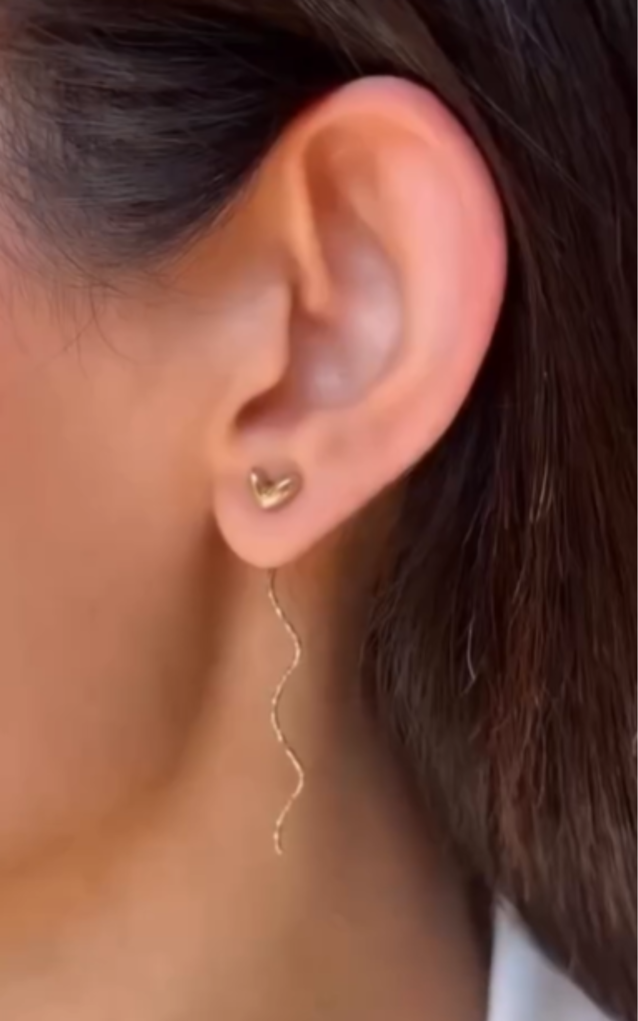 Cashew Heart Chain Earrings