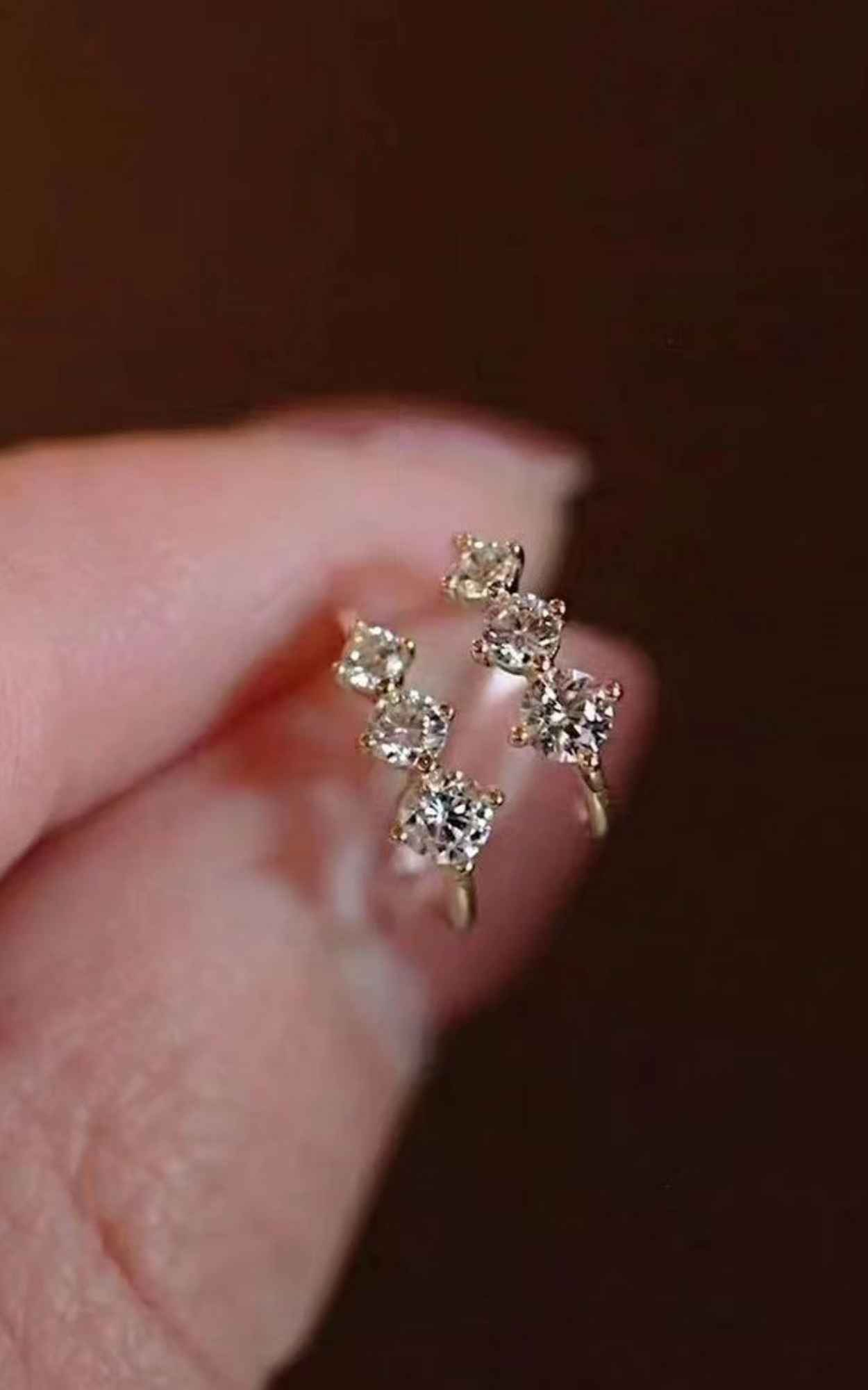 3 Mini diamond Earrings