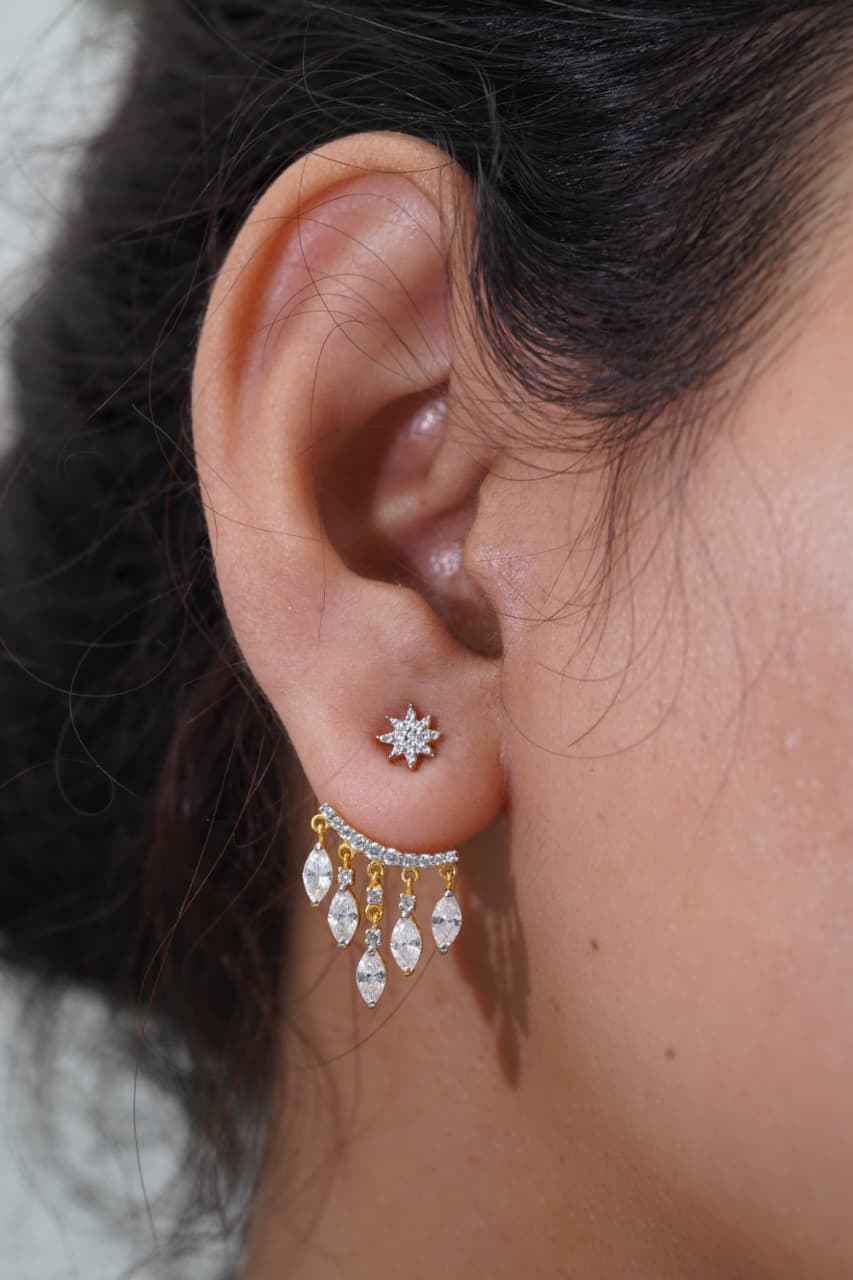 925Silver Marquis Fall Star Earrings
