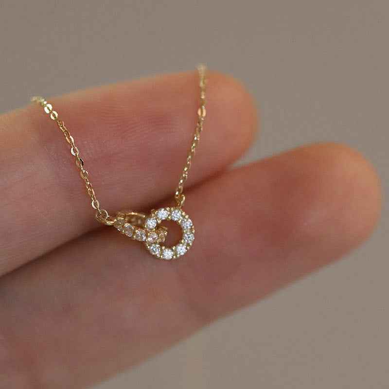 925Silver Mini Rings Hooked necklace