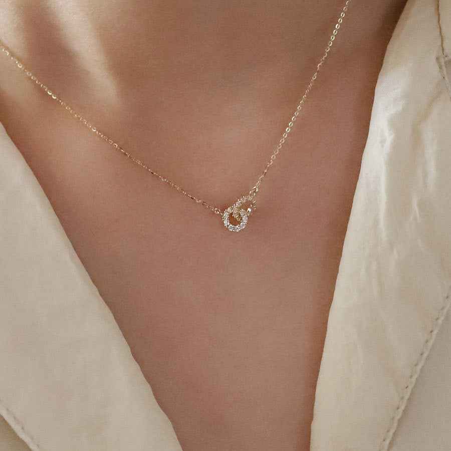 925Silver Mini Rings Hooked necklace