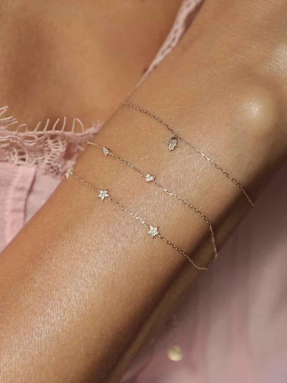 925Silver Heart station Bracelet