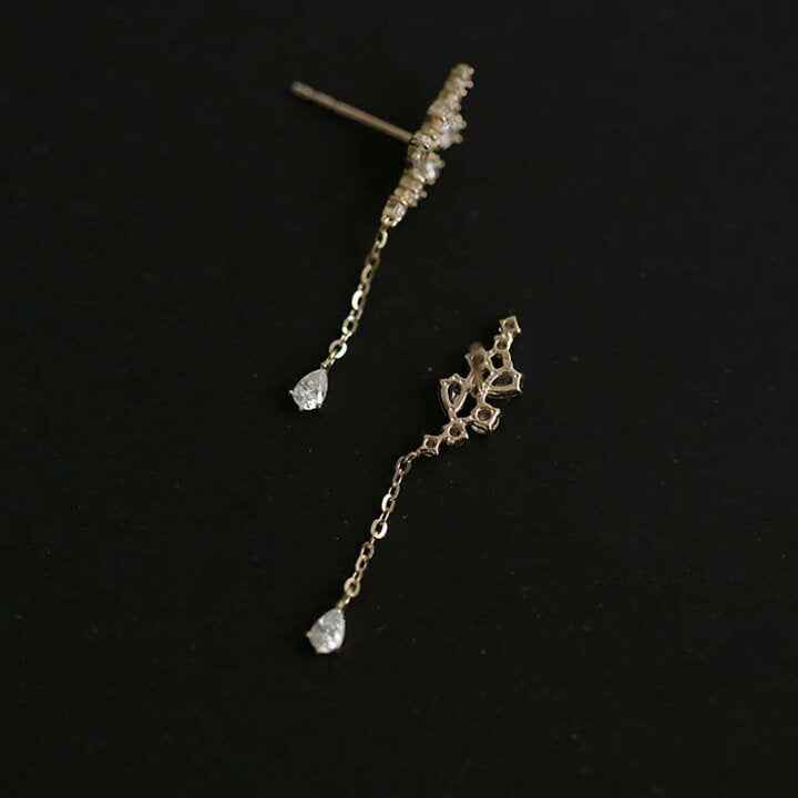 925Silver Pear Drop Diamond Earrings