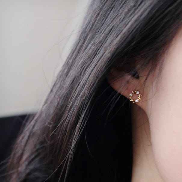 925Silver Mini Wreath Earrings