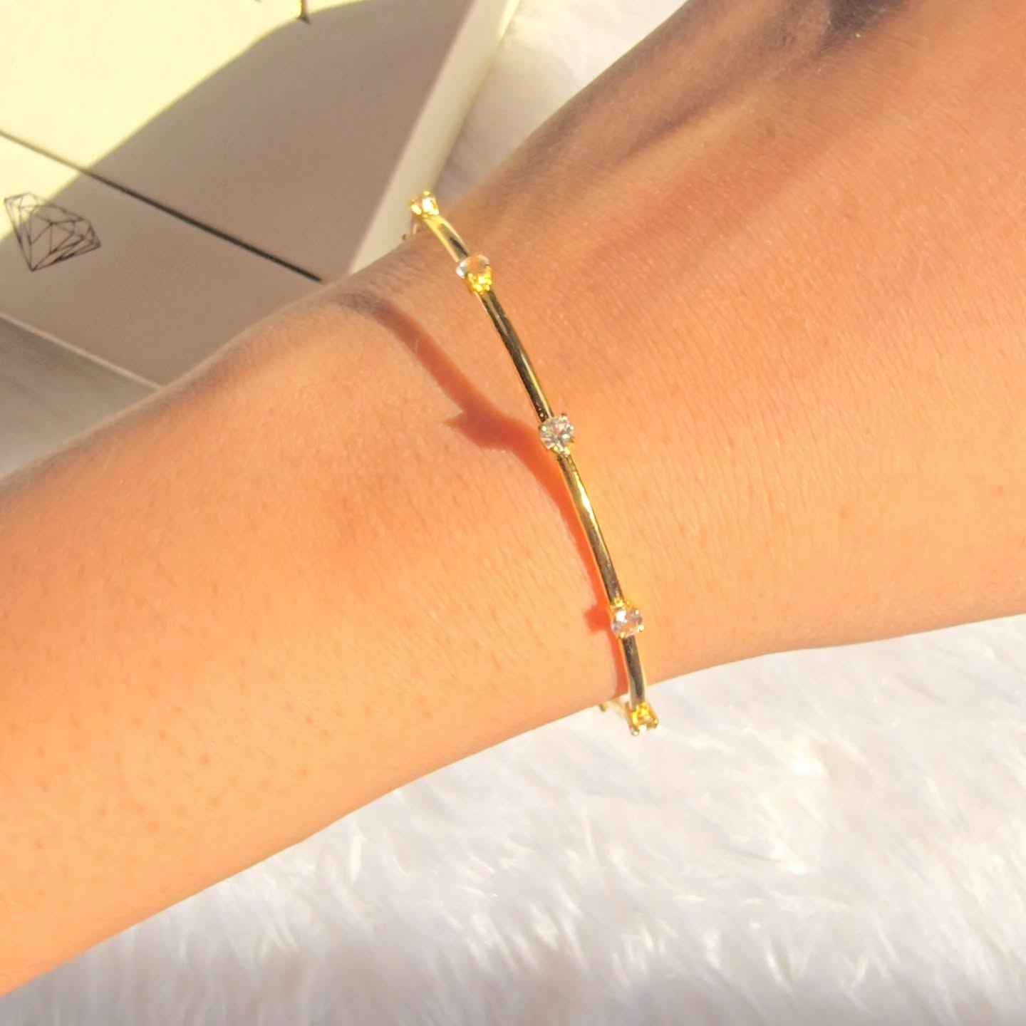 925Silver Diamond Station Bracelet