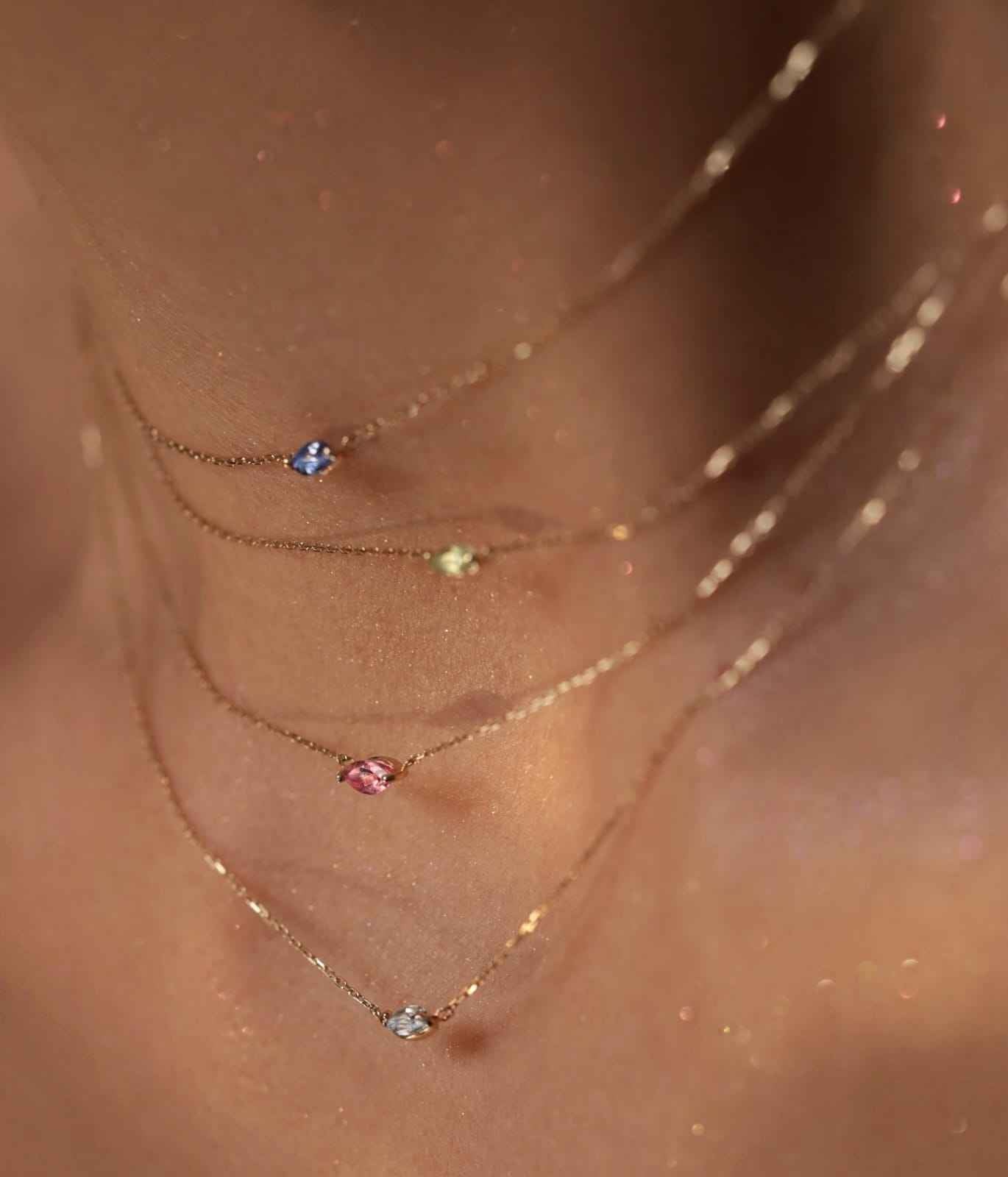 925Silver Colorful Marquis necklace