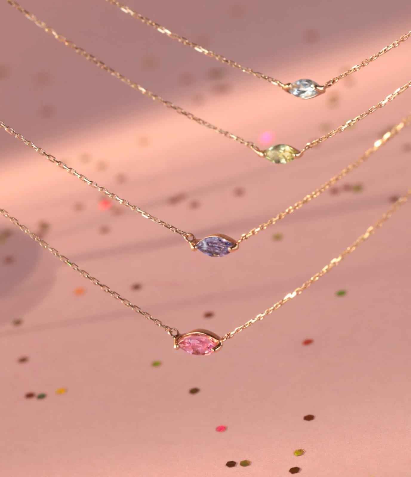 925Silver Colorful Marquis necklace