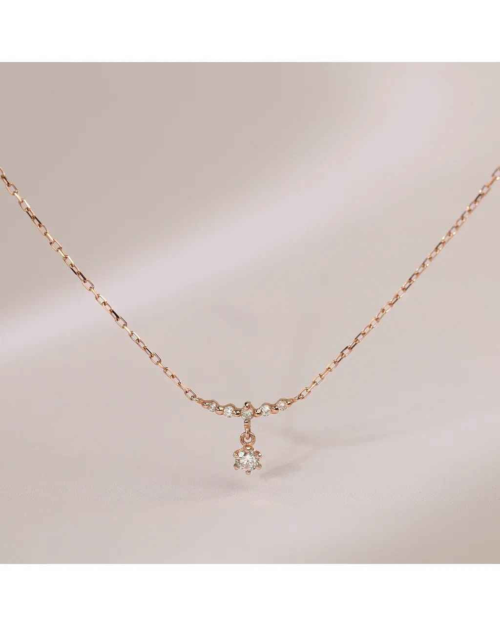 925Silver Diamond Drop Curve necklace