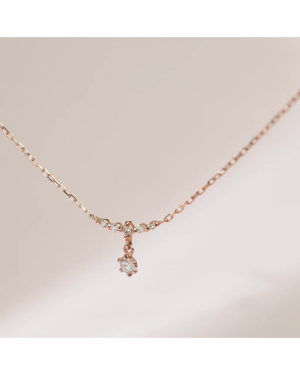 925Silver Diamond Drop Curve necklace