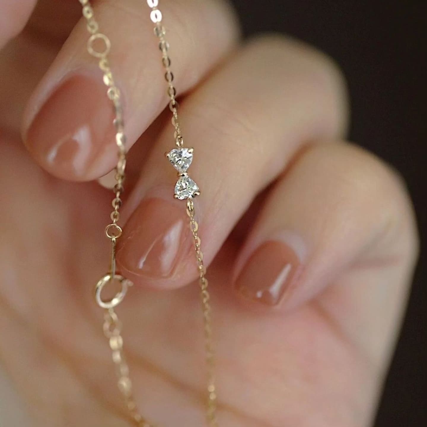 Dainty Diamond Bow Bracelet