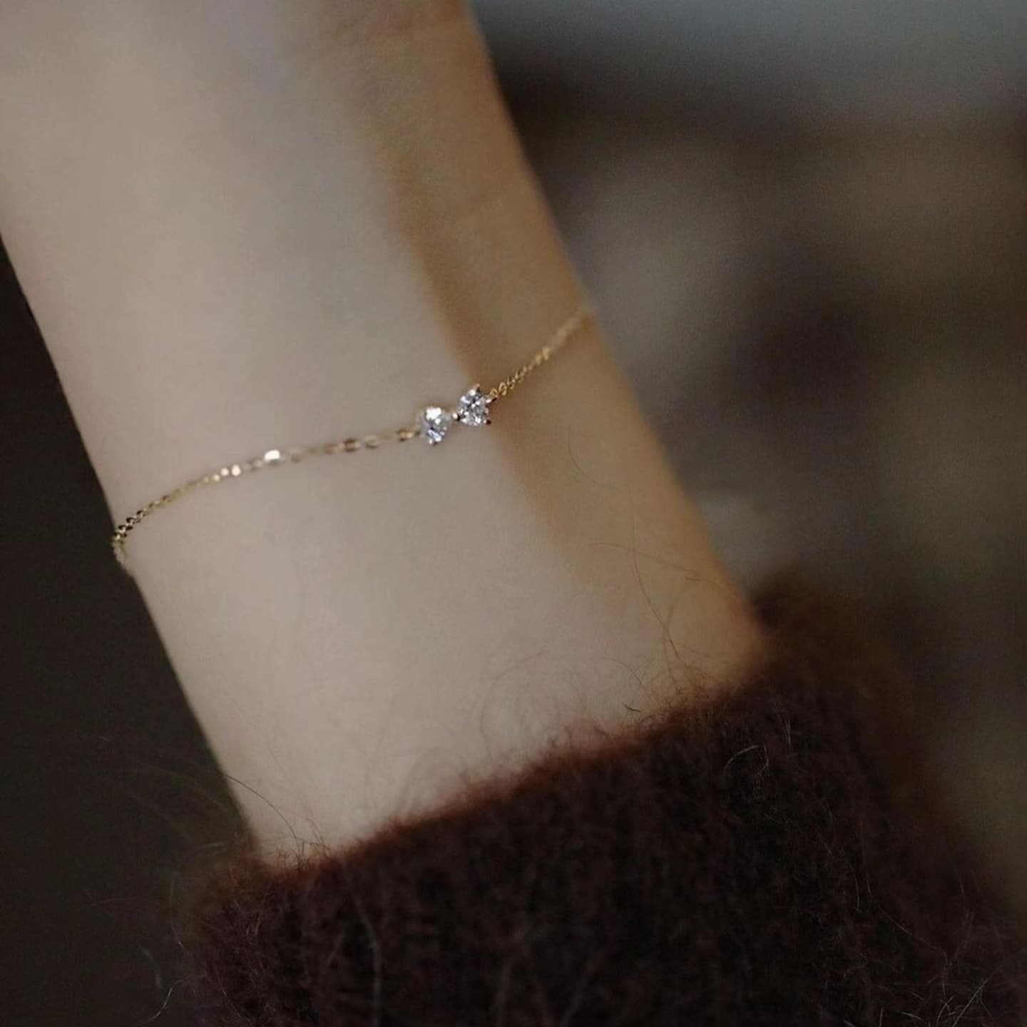 Dainty Diamond Bow Bracelet