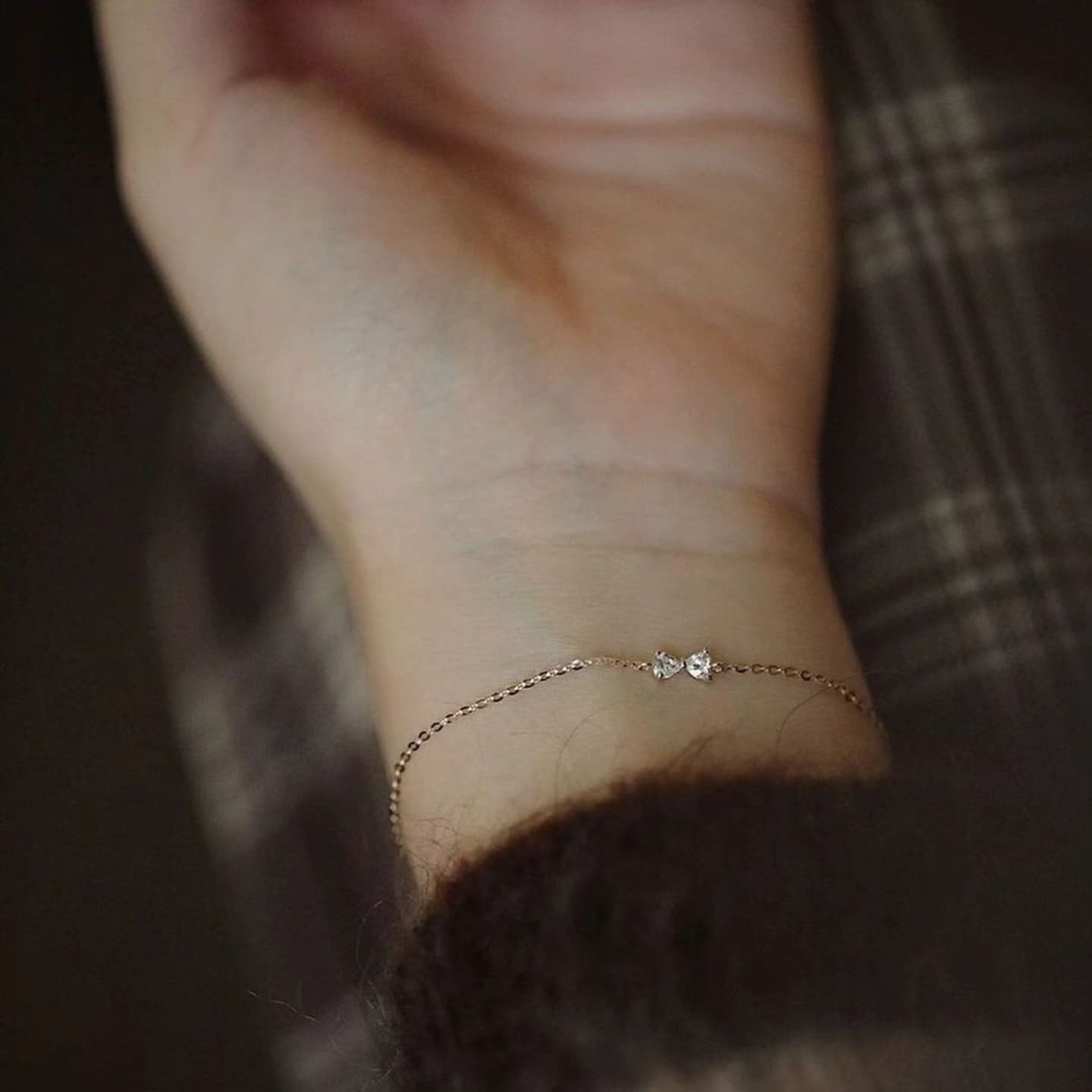 Dainty Diamond Bow Bracelet