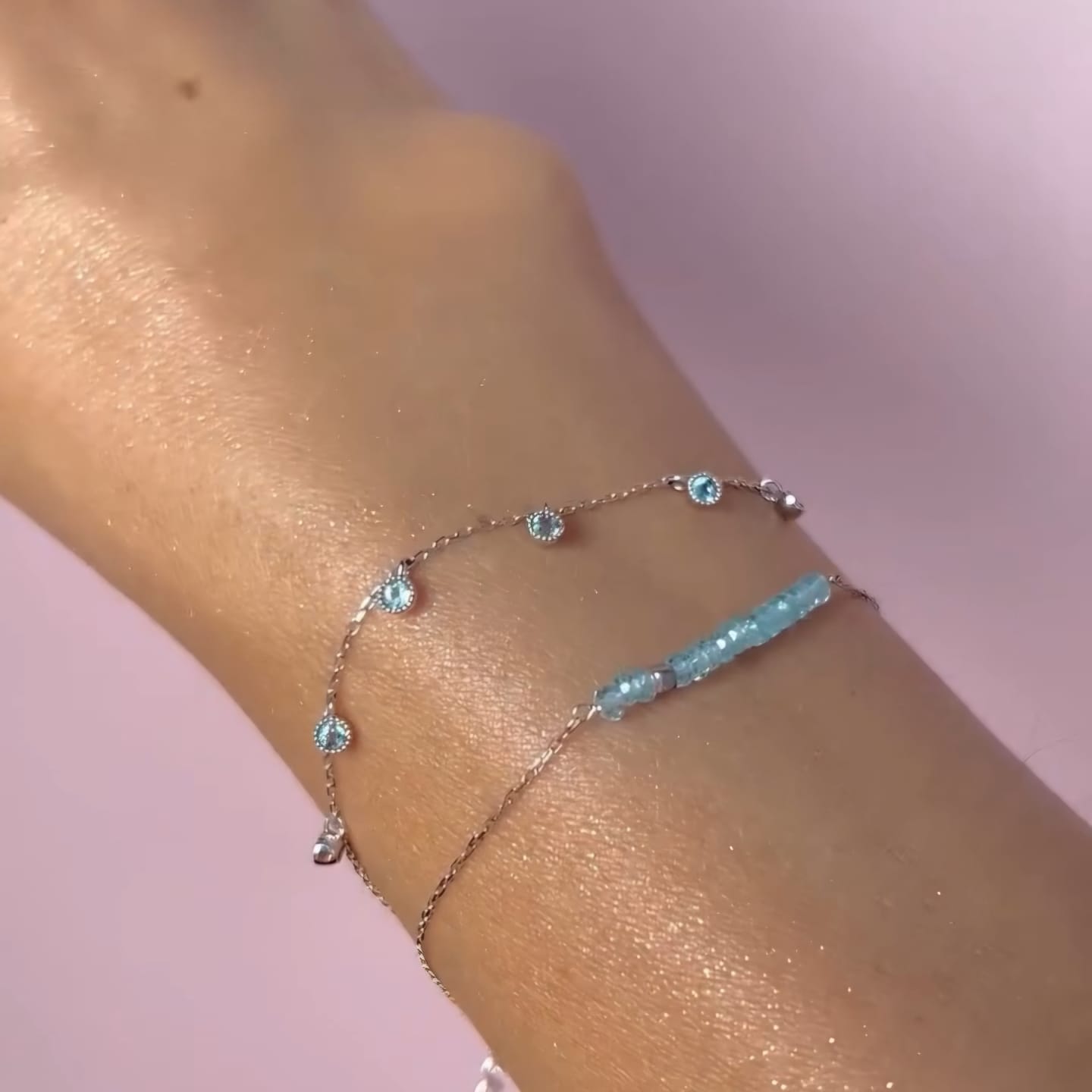 Aquamarine station Bracelet