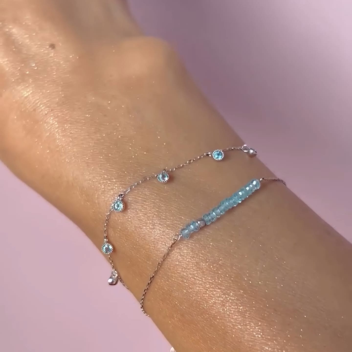 Aquamarine station Bracelet