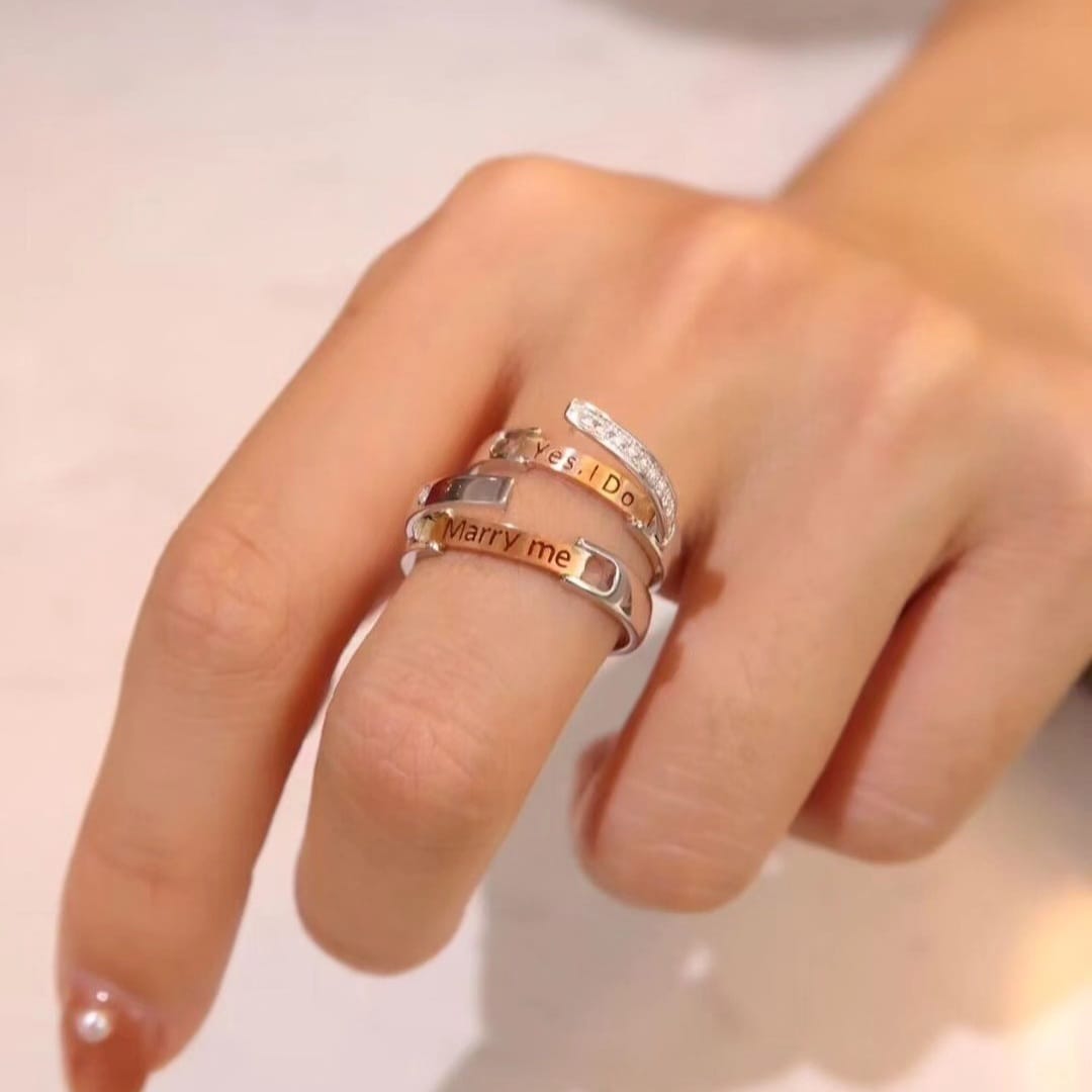 Hidden Message Couple Rings