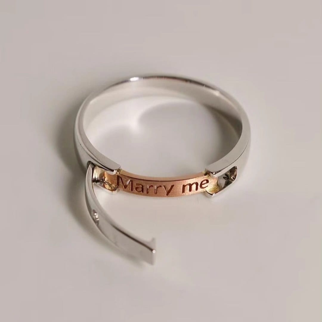 Hidden Message Couple Rings