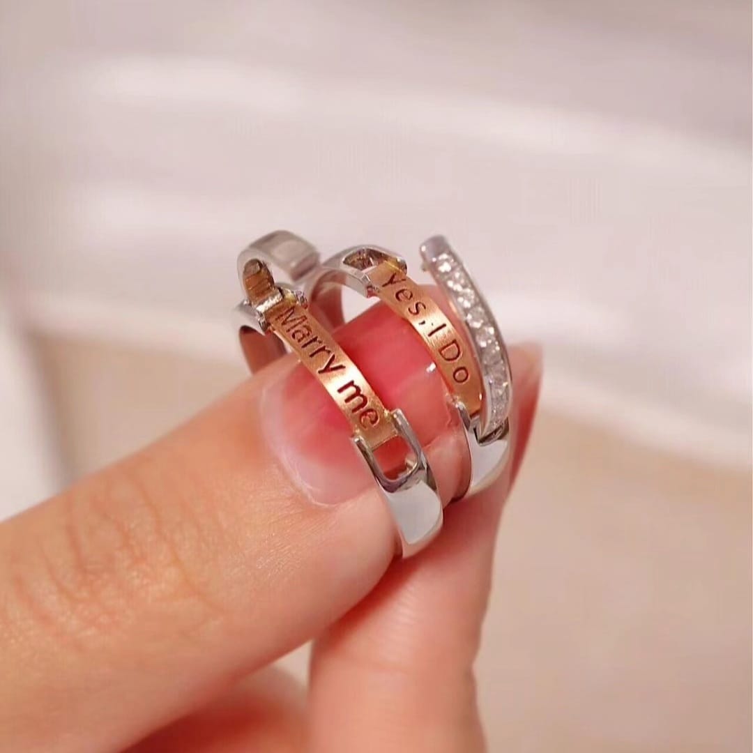 Hidden Message Couple Rings