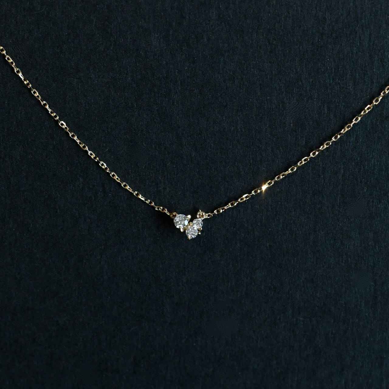 925Silver 3 asymmetrical Diamond necklace