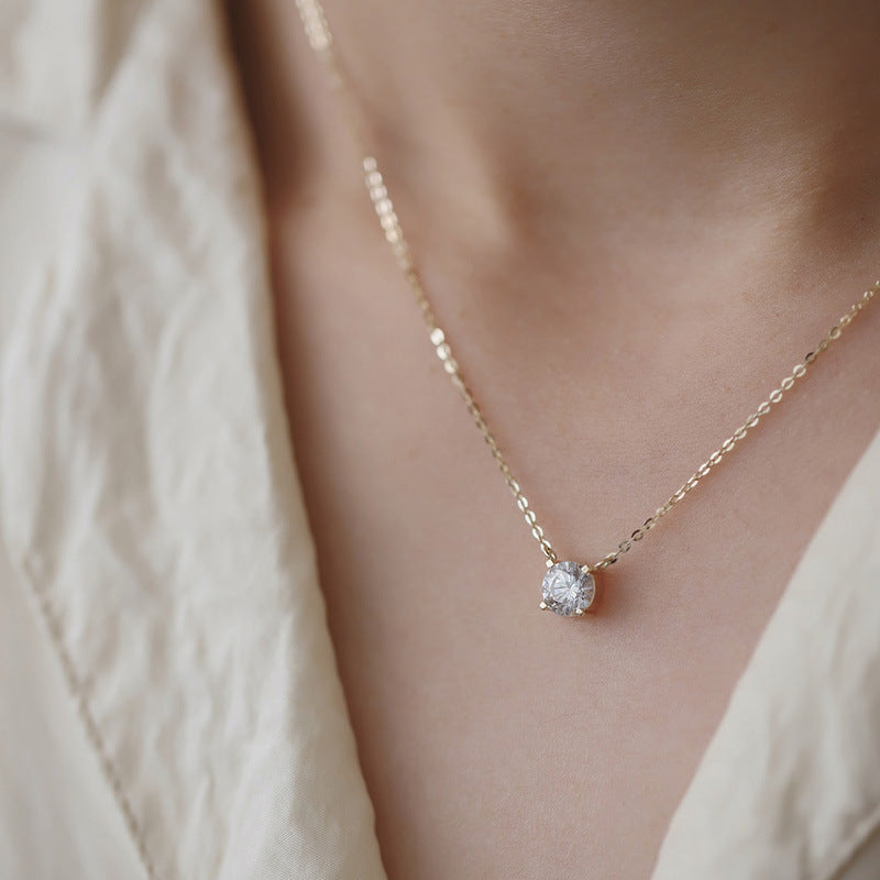 Dainty Solitaire Necklace
