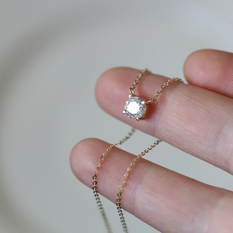Dainty Solitaire Necklace