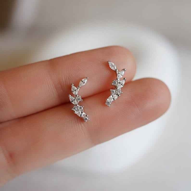 925Silver Marquise Curve Earrings