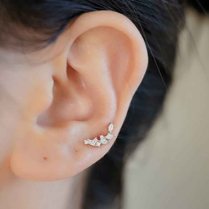 925Silver Marquise Curve Earrings