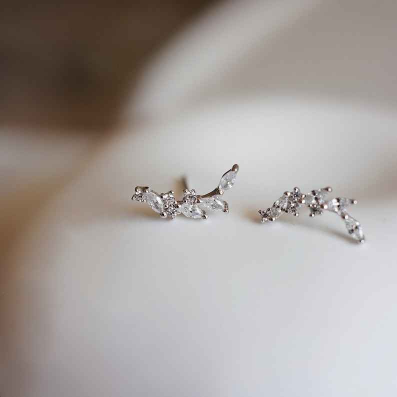 925Silver Marquise Curve Earrings