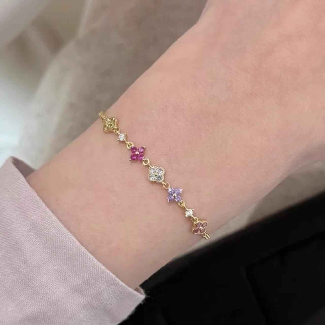 925Silver Multicolor Alhambra Bracelet