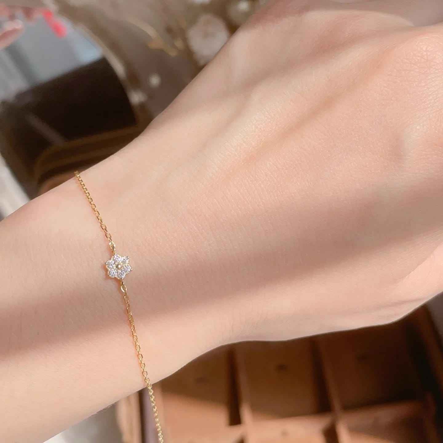 925Silver Flower Bracelet