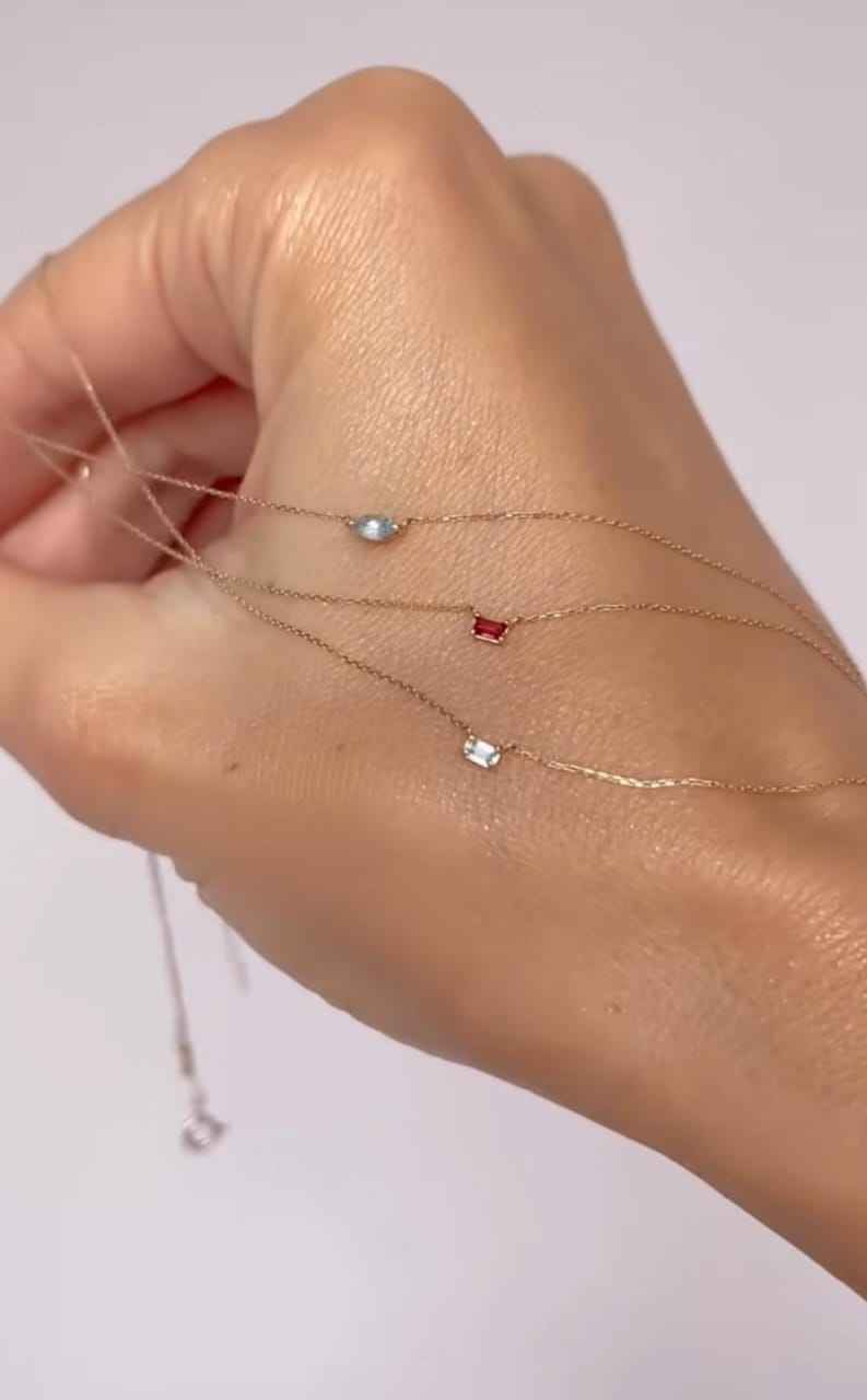 925Silver Dainty Baguette necklaces