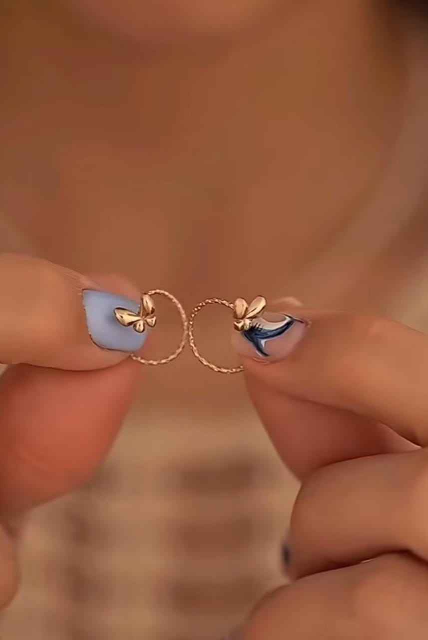 925Silver Puffed Butterfly Twisted Ear cuffs