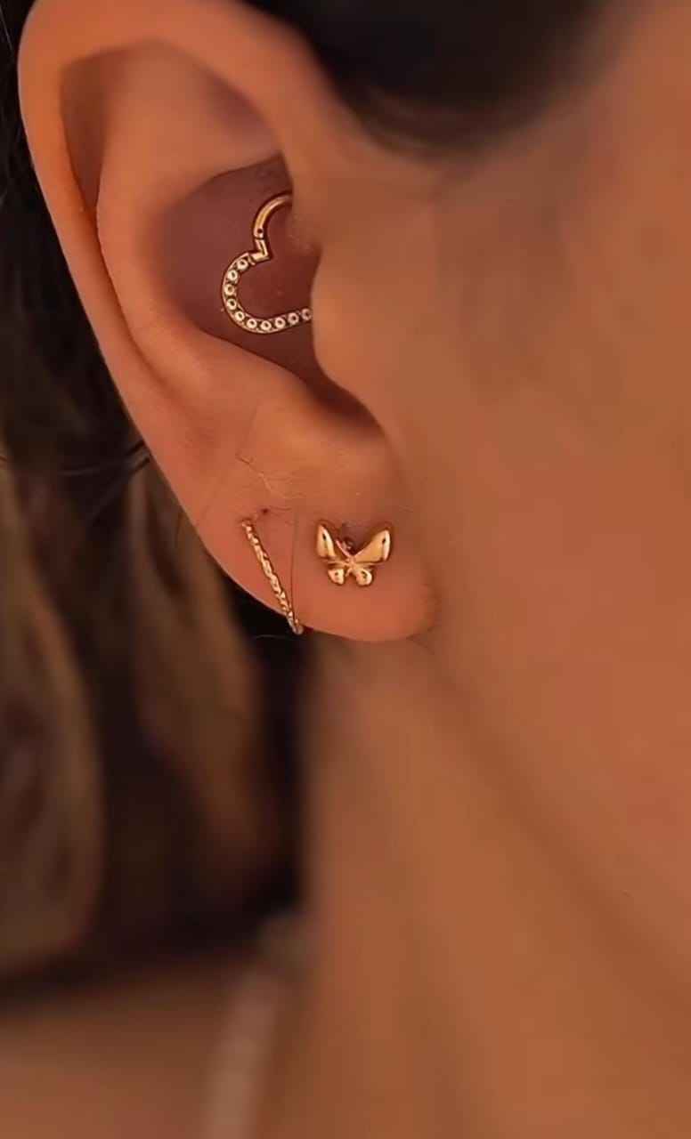 925Silver Puffed Butterfly Twisted Ear cuffs