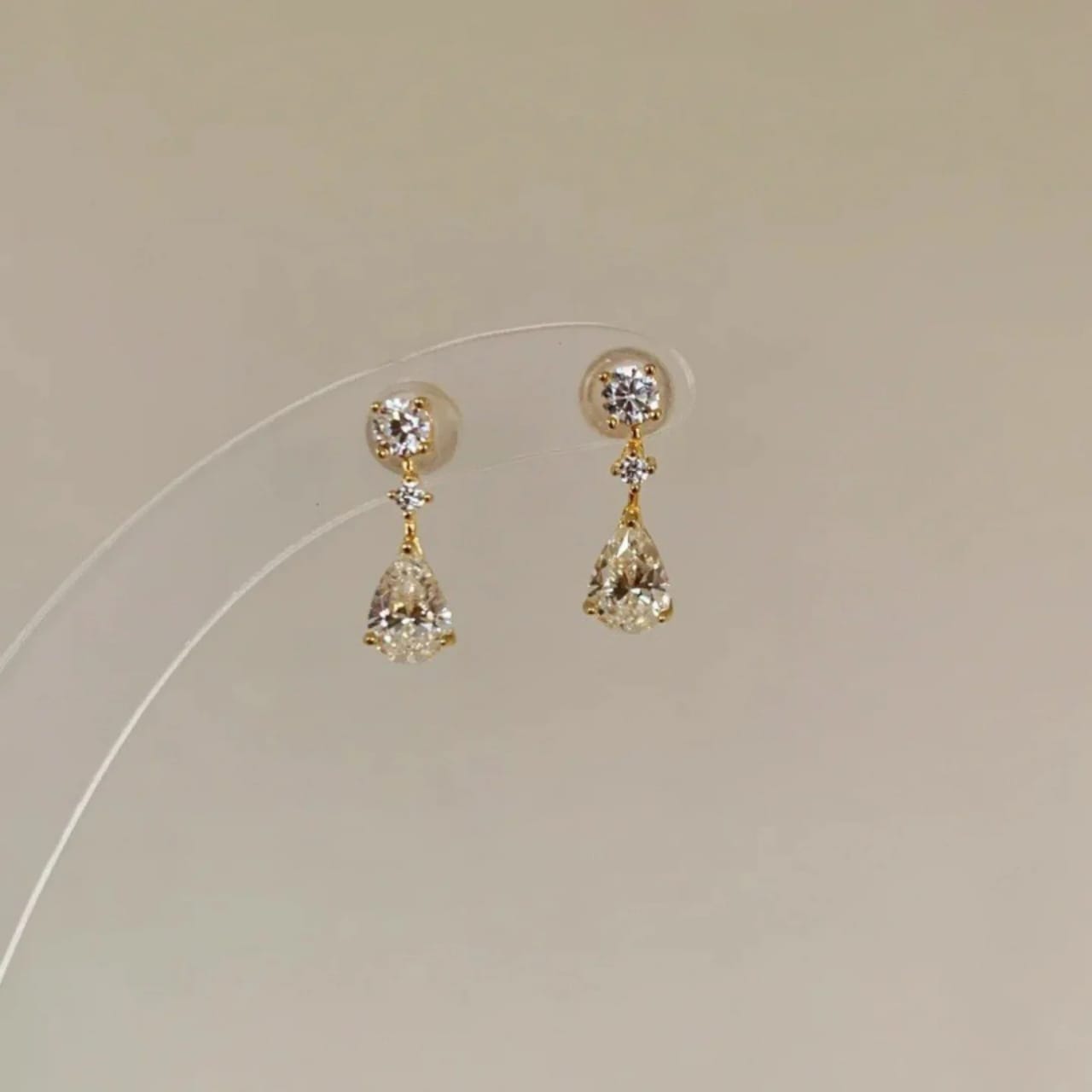925Silver Solitaire Pear Drop Earrings