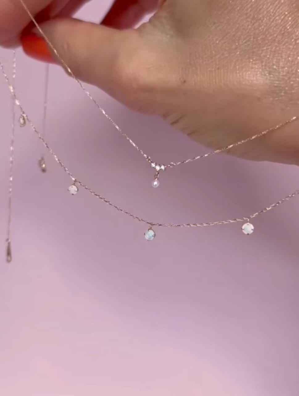 925Silver Pearl Drop Mini Curve necklace