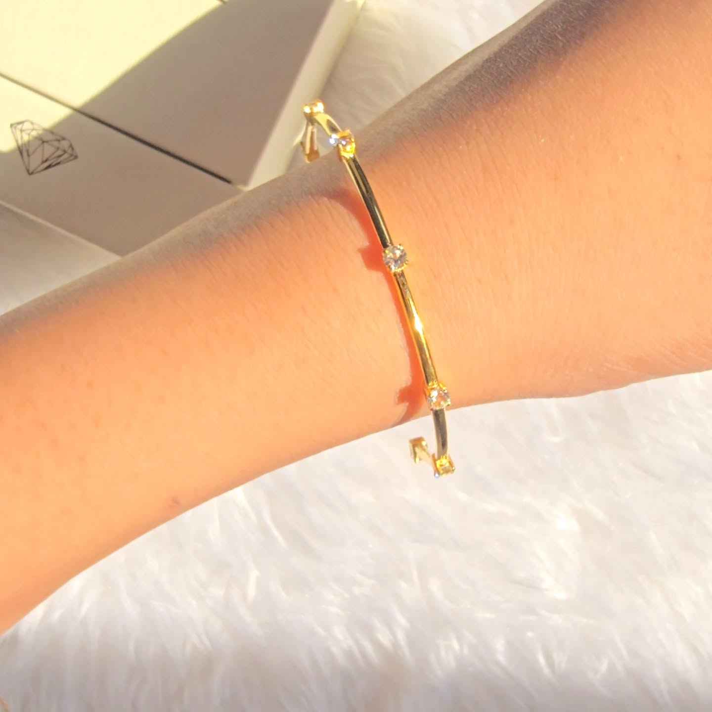 925Silver Diamond Station Bracelet