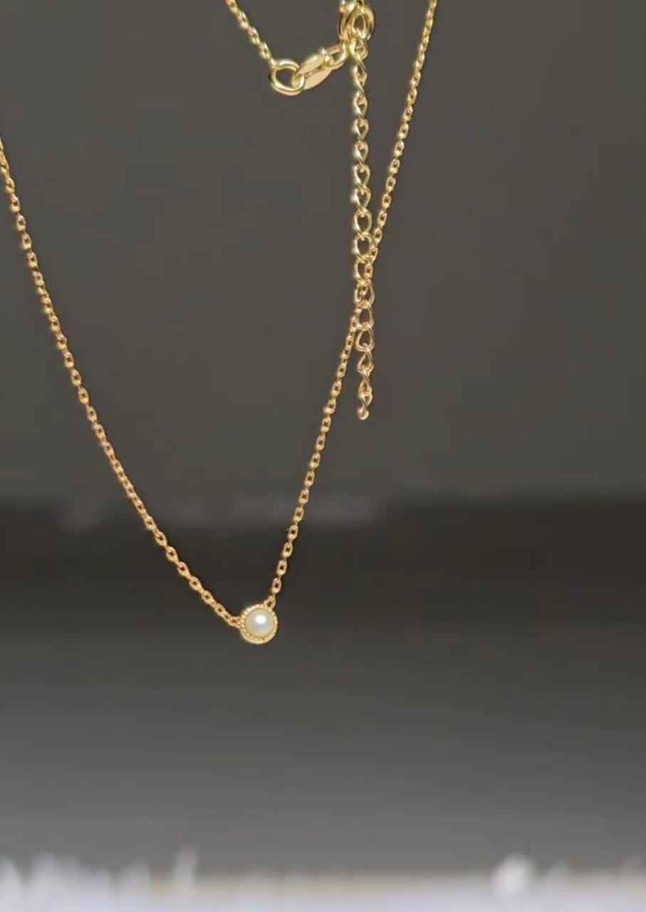 925Silver Dainty Pearl Necklace