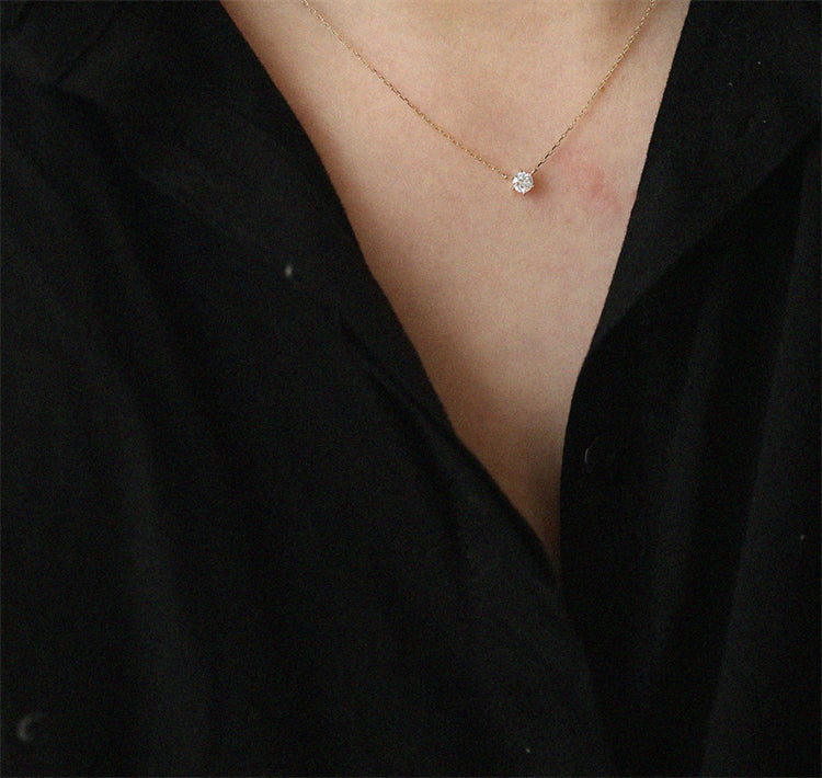 Dainty Solitaire Necklace