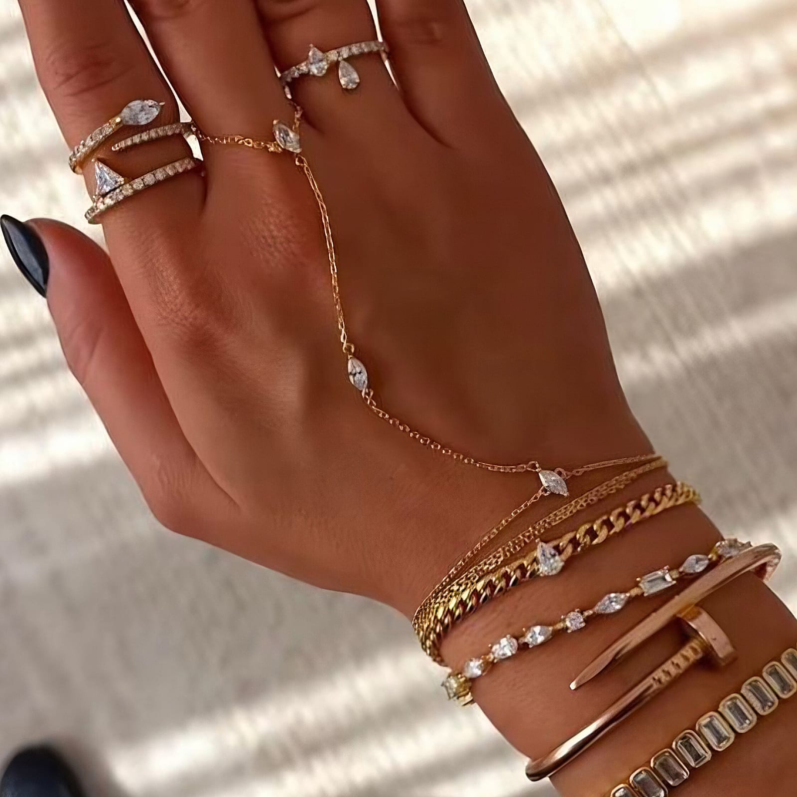 Marquise Ring Chain Bracelet
