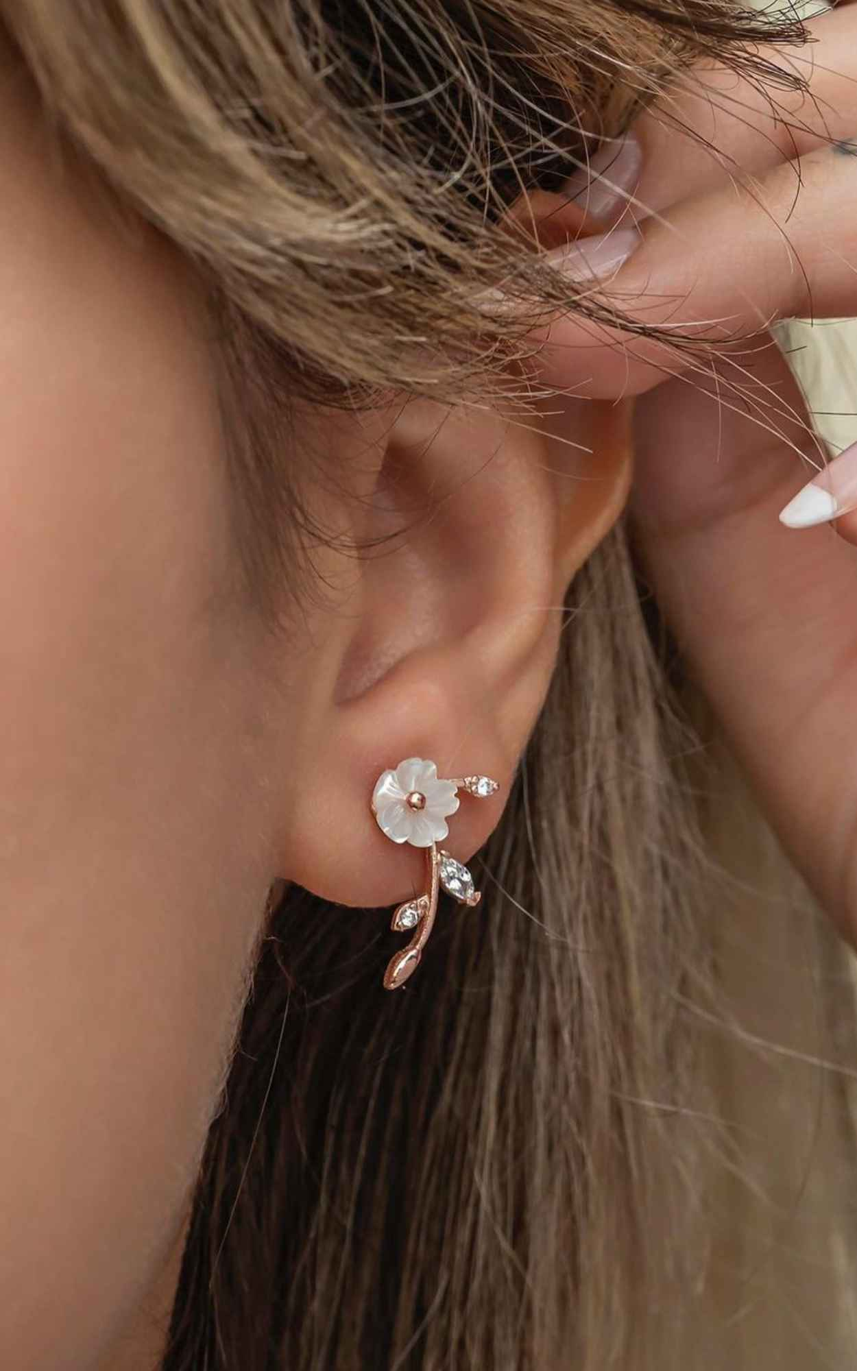 White Flower Earrings