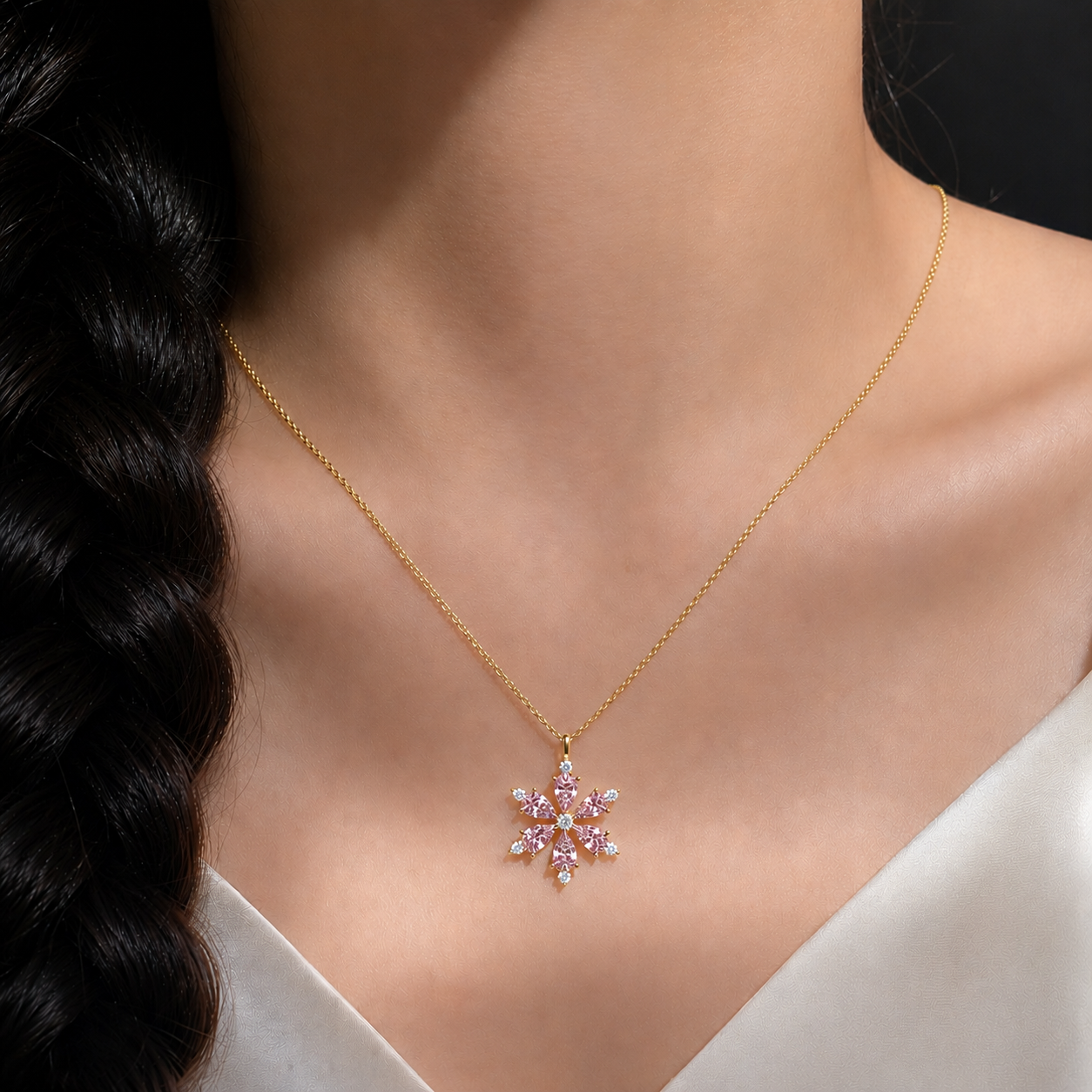 Amythest Snowflake Necklace