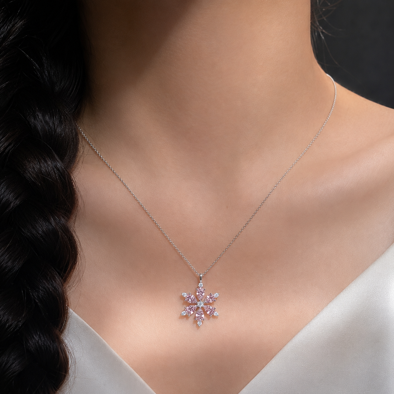 Amythest Snowflake Necklace