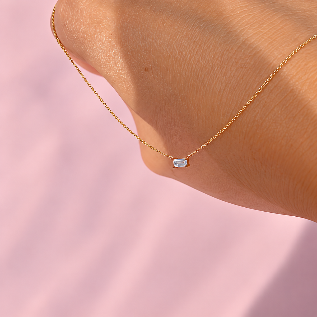 Dainty Baguette necklaces