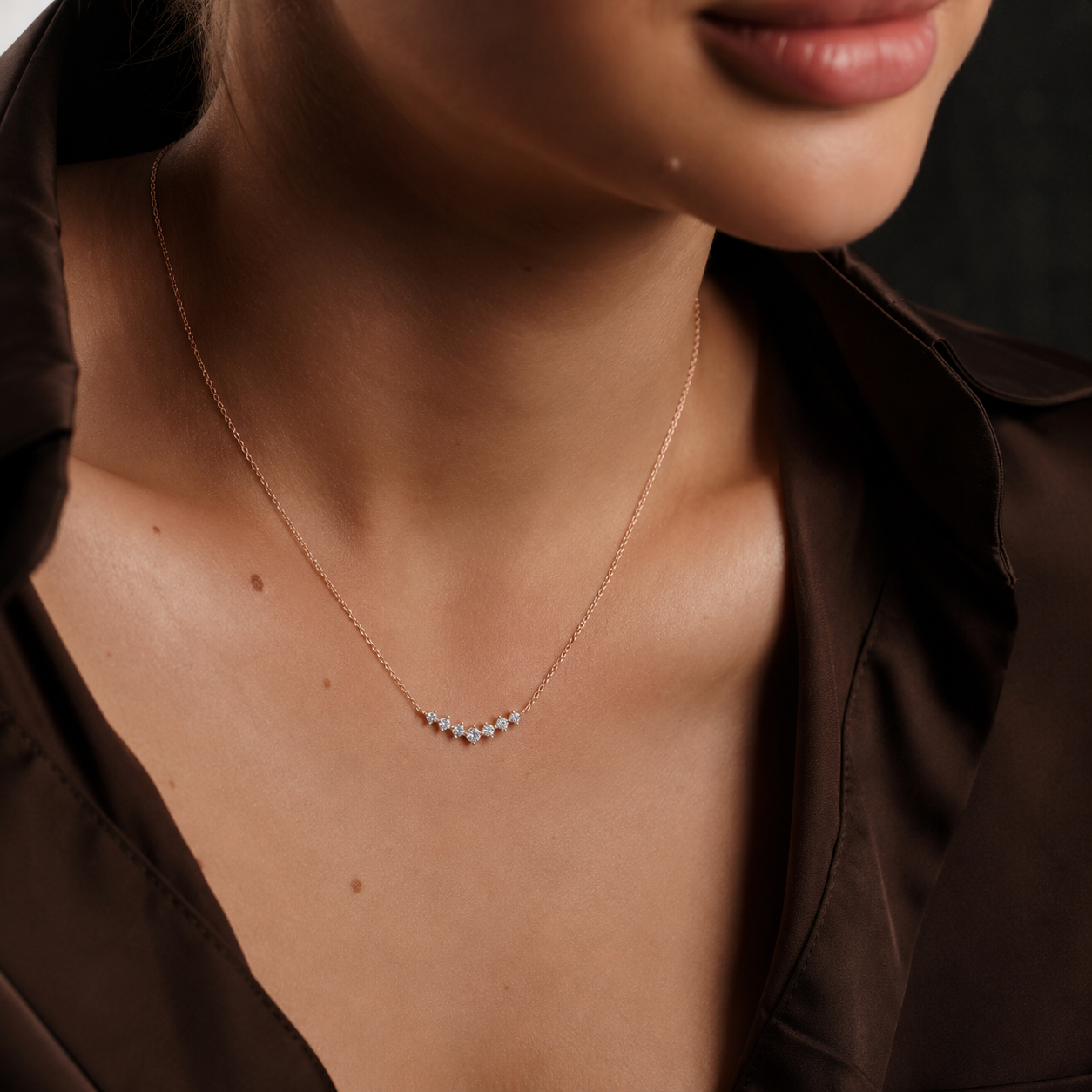 Dainty Curve Diamond Necklace