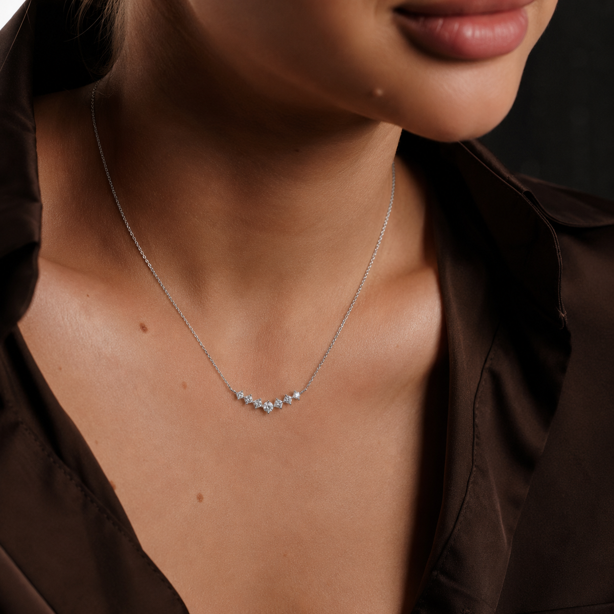 Dainty Curve Diamond Necklace