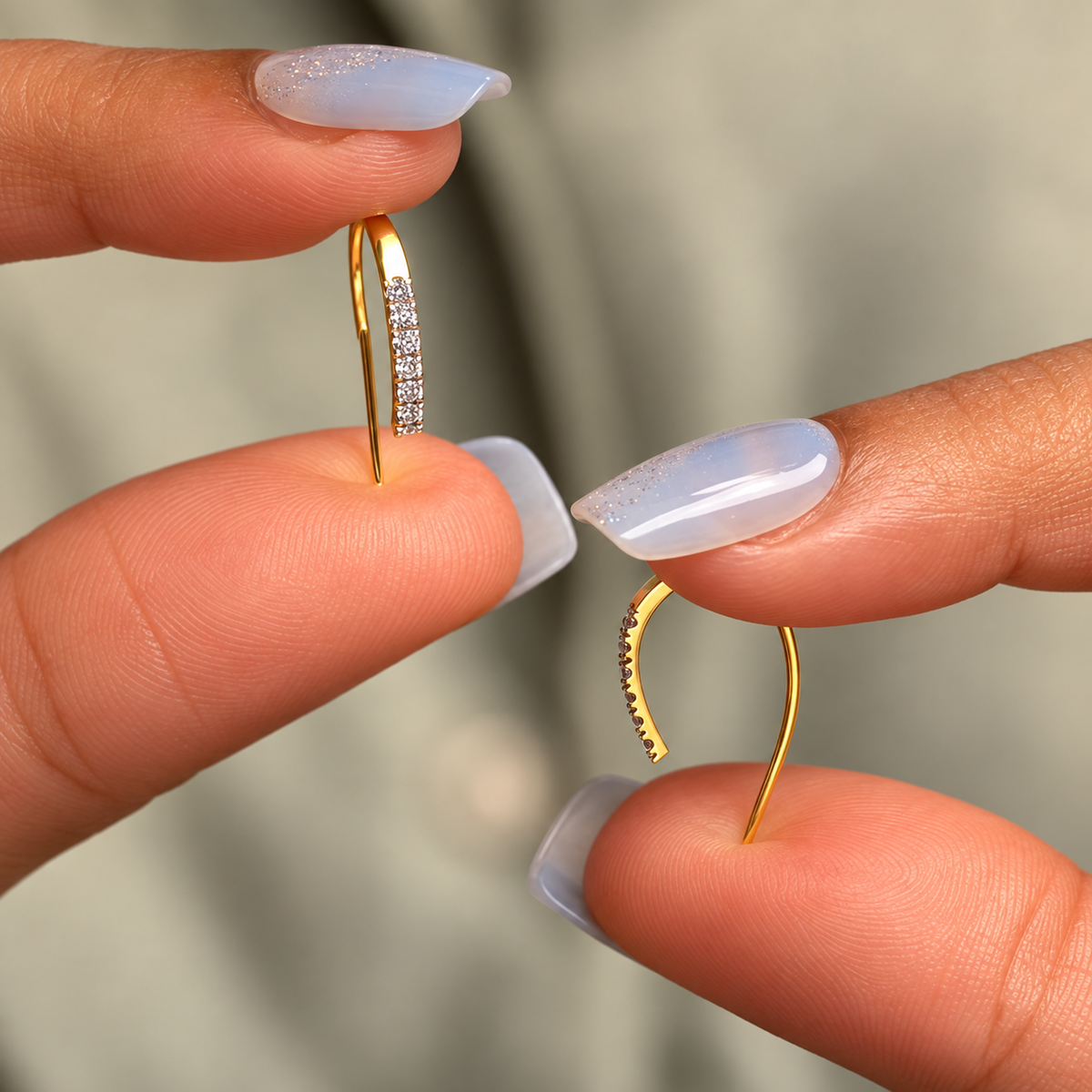 Dainty Diamond Hoop Earring