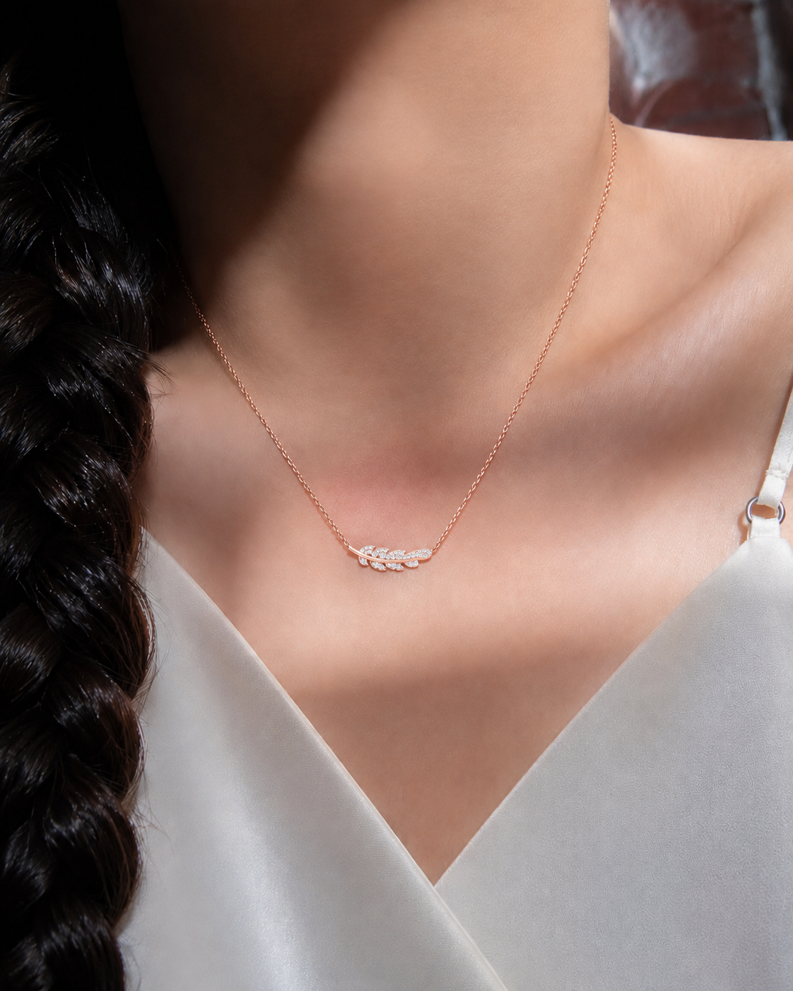 Collier Plume Diamant